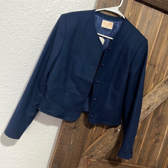NWT Pendleton wool navy blue pants and blazer set, size 10 petite